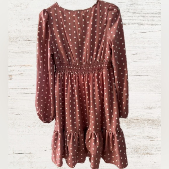 NWOT Maternity Polka Dot Dusty Pink Pregnancy Dress - Picture 3 of 3